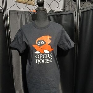 NWT Opera House Black Short Sleeve Tee Women's Size Small Goth Grunge